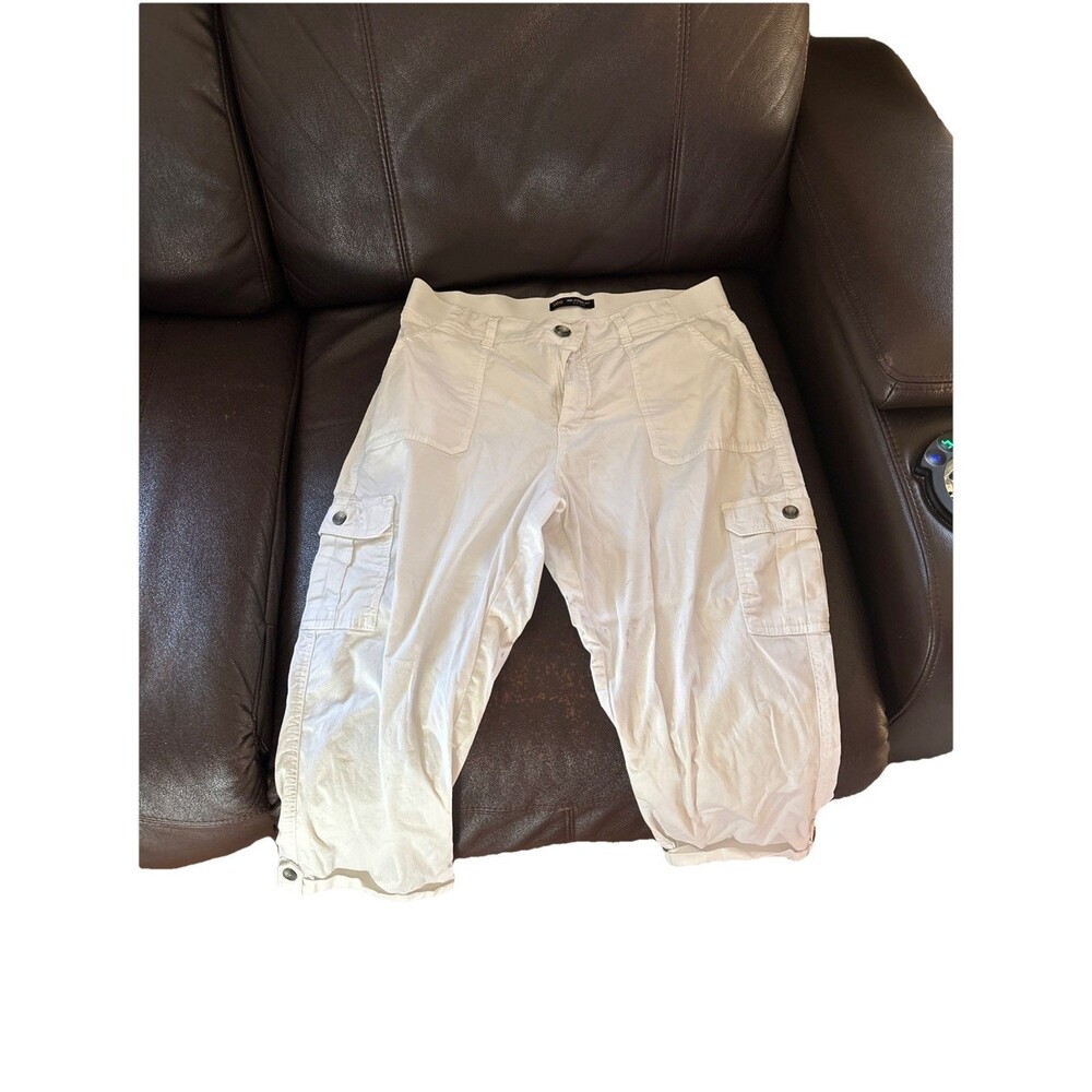 Lee Comfort Waist Capri Stretch White Cropped Pants Size 10 Medium